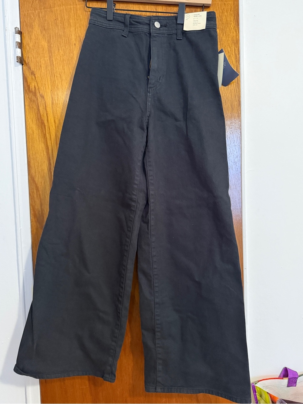 LOFT Sailor Wide Leg Pants in Black